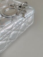 MEDIUM LADY 20 HANDBAG IN SILVER LAMBSKIN - Image 5