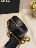 CC MINI 12 ROUND CHAIN BAG IN BLACK CALFSKIN GOLD HARDWARE - Image 14