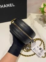 CC MINI 12 ROUND CHAIN BAG IN BLACK CALFSKIN GOLD HARDWARE - Image 17
