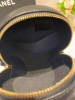 CC MINI 12 ROUND CHAIN BAG IN BLACK CALFSKIN GOLD HARDWARE - Image 7