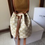 SMALL FOLCO BACKPACK 20 IN WHITE TRIOMPHE CANVAS - Image 4