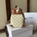 SMALL FOLCO BACKPACK 20 IN WHITE TRIOMPHE CANVAS - Image 5