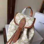 SMALL FOLCO BACKPACK 20 IN WHITE TRIOMPHE CANVAS - Image 14