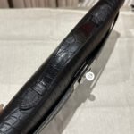KELLY CUT 31 IN BLACK SHINY ALLIGATOR LEATHER WITH SILVER HARDWARE - Image 9