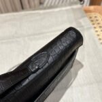 KELLY CUT 31 IN BLACK SHINY ALLIGATOR LEATHER WITH SILVER HARDWARE - Image 15