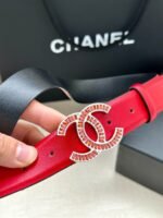 CHANEL 25S BELT 30 MM IN RED CALFSKIN 616970 - Image 4