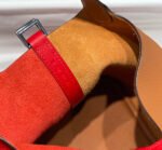 HERMES 25S PICOTIN LOCK 18 IN GOLDEN BROWN AND RED CALFSKIN SILVER HARDWARE - Image 17