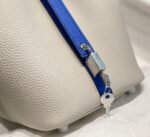 HERMES 25S PICOTIN LOCK 18 IN PEARL GRAY AND ELECTRIC BLUE CALFSKIN SILVER HARDWARE - Image 7