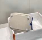 HERMES 25S PICOTIN LOCK 18 IN PEARL GRAY AND ELECTRIC BLUE CALFSKIN SILVER HARDWARE - Image 5