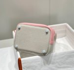 HERMES 25S PICOTIN LOCK 18 IN PINK AND LIGHT GRAY CALFSKIN SILVER HARDWARE - Image 5