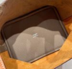 HERMES 25S PICOTIN LOCK 18 IN BROWN AND ORANGE COMBINATION CALFSKIN SILVER HARDWARE - Image 5