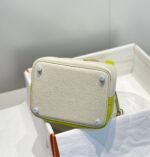 HERMES 25S PICOTIN LOCK 18 IN WHITE AND LEMON YELLOW CALFSKIN SILVER HARDWARE - Image 7
