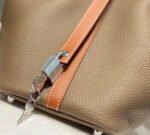 HERMES 25S PICOTIN LOCK 18 IN BURNT ORANGE AND BROWN CALFSKIN SILVER HARDWARE - Image 15