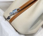 HERMES 25S PICOTIN LOCK 18 IN BURNT ORANGE AND IVORY CALFSKIN SILVER HARDWARE - Image 8