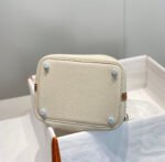 HERMES 25S PICOTIN LOCK 18 IN BURNT ORANGE AND IVORY CALFSKIN SILVER HARDWARE - Image 5