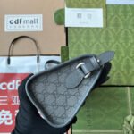 OPHIDIA MESSENGER BAG 35 IN GREY BLACK GG CALFSKIN - Image 15