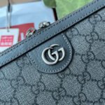 OPHIDIA MESSENGER BAG 35 IN GREY BLACK GG CALFSKIN - Image 7