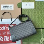 OPHIDIA MESSENGER BAG 35 IN GREY BLACK GG CALFSKIN - Image 11