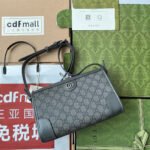 OPHIDIA MESSENGER BAG 35 IN GREY BLACK GG CALFSKIN - Image 10