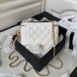 SMALL VANITY CASE 17 IN WHITE CALFSKIN GOLD HARDWARE - Image 11