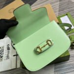 GG HORSEBIT 1955 MINI BAG 25 IN LIGHT GREEN CALFSKIN - Image 12