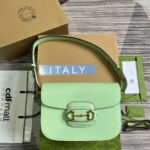 GG HORSEBIT 1955 MINI BAG 25 IN LIGHT GREEN CALFSKIN - Image 10