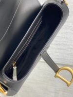 SADDLE BAG 24 IN BLACK CALFSKIN GOLD HARDWARE - Image 14