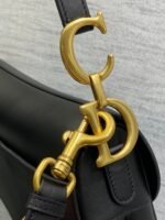 SADDLE BAG 24 IN BLACK CALFSKIN GOLD HARDWARE - Image 7