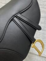SADDLE BAG 24 IN BLACK CALFSKIN GOLD HARDWARE - Image 2