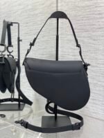 SADDLE BAG 24 IN BLACK CALFSKIN BLACK HARDWARE - Image 3