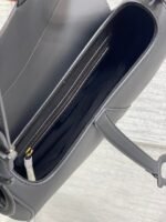 SADDLE BAG 24 IN BLACK CALFSKIN BLACK HARDWARE - Image 12