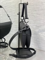 SADDLE BAG 24 IN BLACK CALFSKIN BLACK HARDWARE - Image 6