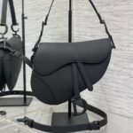 SADDLE BAG 24 IN BLACK CALFSKIN BLACK HARDWARE - Image 9