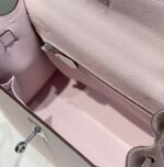 KELLY 25CM IN EPSOM MAUVE SWIFT CALFSKIN SILVER HARDWARE - Image 14