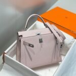 KELLY 25CM IN EPSOM MAUVE SWIFT CALFSKIN SILVER HARDWARE - Image 11