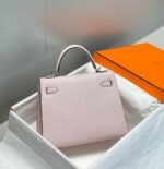 KELLY 25CM IN EPSOM MAUVE SWIFT CALFSKIN SILVER HARDWARE - Image 4