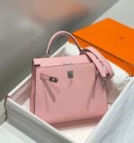 KELLY 25CM IN ROSE SAKURA SWIFT CALFSKIN SILVER HARDWARE - Image 12