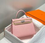 KELLY 25CM IN ROSE SAKURA SWIFT CALFSKIN SILVER HARDWARE - Image 10