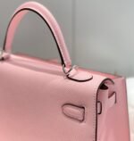 KELLY 25CM IN ROSE SAKURA SWIFT CALFSKIN SILVER HARDWARE - Image 9