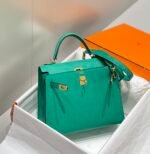 KELLY 25CM IN VERT VERTIGO EPSOM CALFSKIN GOLD HARDWARE - Image 11