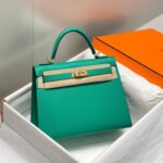 KELLY 25CM IN VERT VERTIGO EPSOM CALFSKIN GOLD HARDWARE