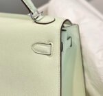KELLY 25CM IN VERT FIZZ SWIFT CALFSKIN SILVER HARDWARE - Image 18