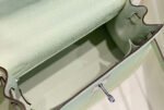 KELLY 28CM IN VERT FIZZ SWIFT CALFSKIN SILVER HARDWARE - Image 14