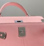 KELLY 28CM IN ROSE SAKURA SWIFT CALFSKIN SILVER HARDWARE - Image 7
