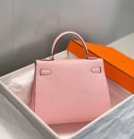 KELLY 28CM IN ROSE SAKURA SWIFT CALFSKIN SILVER HARDWARE - Image 13