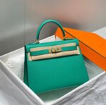 KELLY 28CM IN VERT VERTIGO EPSOM CALFSKIN GOLD HARDWARE - Image 11