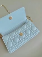 LADY 21 CHAIN BAG IN LIGHT BLUE LAMBSKIN - Image 13