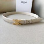 Medium Triomphe Belt 25mm White Calfskin Ghw - Image 5