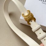 Medium Triomphe Belt 25mm White Calfskin Ghw - Image 13