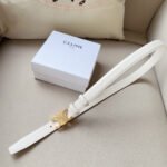 Medium Triomphe Belt 25mm White Calfskin Ghw - Image 9